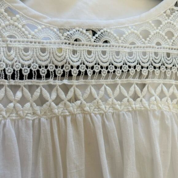 Anthropologie See U Soon Top Women's Off White Button Up L/S Crochet Size S NWT - Picture 6 of 9